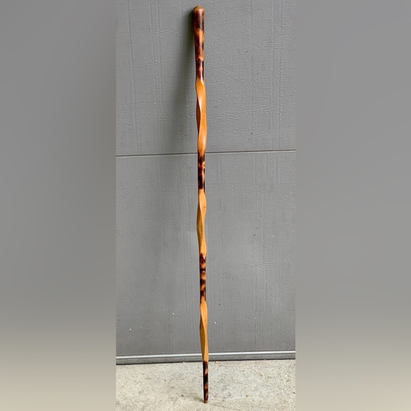 19th Century Antique Twisted Burley Wood Swagger Stick Cane Shillelagh Cudgel - Picture 4 of 14